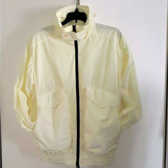 Aspesi Italy Pale Yellow Lightweight Full Zip Windbreaker Ribbed Cuffs Jacket S - Picture 3 of 10
